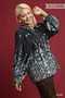 Umgee Full Size Floral Vine Print Blouse with Balloon Sleeves Plus Size