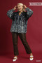 Umgee Full Size Floral Vine Print Blouse with Balloon Sleeves Plus Size
