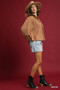 Umgee Textured Notched Blouse with Balloon Sleeves