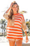 BiBi American Flag Round Neck Knit Top