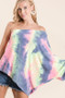 BiBi Tie Dye French Terry One Shoulder Top with Dolman