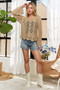 ADORA Long Sleeves Round Neck Crochet Top