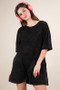 VERY J Mineral Washed Oversized Knit Comfy Romper