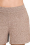 Zenana Soft Melange Hacci Elastic Waisted Shorts
