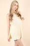 VERY J Slit Round Neck Top and Shorts Sweater Set