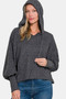 Zenana Brushed Hacci Drop Shoulder Cropped Hoodie