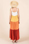 Mittoshop Color Block Tiered Pull-On Maxi Dress