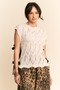 Davi & Dani Ribbon Bow Ties Scalloped Trim Knit Semi Crop Top
