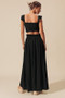 SO ME Smocked Top and Flowy Maxi Skirt Set