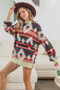 BiBi Aztec Print Mirr Mock Neck Lslv Top