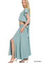 Zenana Heavy Woven Span Crop Tee & Skirt Set