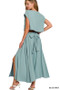 Zenana Heavy Woven Span Crop Tee & Skirt Set