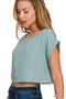 Zenana Heavy Woven Span Crop Tee & Skirt Set