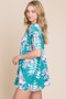 BOMBOM Loose Fit Vintage Floral Tunic Top