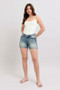 Judy Blue Full Size V-Front Vintage Wash Shorts Plus Size