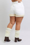 Judy Blue Full Size High Waist Shearling Cuff Denim Shorts Plus Size