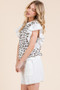 Lime 'N' Chili Ribbed Leopard Print Ruffle Detail Sleeveless Top