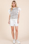 Lime 'N' Chili Ribbed Leopard Print Ruffle Detail Sleeveless Top