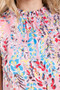Lime 'N' Chili Full Size Graphic Print Ruffle Trim Mock Neck Sleeveless Top Plus Size