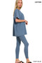 Zenana Cotton Round Neck Top & Legging Set