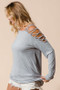BiBi Jersey Knit One Shoulder Top with Criss Cross
