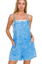 Zenana Washed Linen Knot Strap Rompers