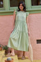 Mittoshop Ruffle Short Sleeve Tiered Maxi Dress