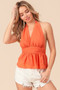BiBi Back Open With Halter Neck Wrinkled Tank Top