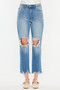 Kancan Distressed Frayed Hem Cropped Jeans
