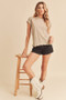 Aemi + Co Lettuce Edge Round Neck Short Sleeve T-Shirt