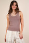 VERY J Blanket Style Sleeveless Knit Tank