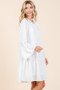 Mittoshop Tiered Notched Flare Sleeve Dress