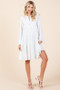 Mittoshop Tiered Notched Flare Sleeve Dress
