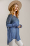 Umgee Full Size Dip Dye Loose Knit Side Slit Knit Top Plus Size