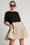 Umgee Full Size Round Neck Pleated Dress with Side Pockets Plus Size