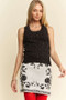 Davi & Dani Rhinestone Lace Trim Detail Tank