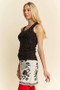 Davi & Dani Rhinestone Lace Trim Detail Tank