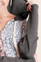 BiBi Popcorn Waffle Knit Hoodie With Print Block Front
