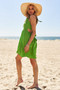 Davi & Dani Smocking Halter Neck Tie Open Back Mini Dress