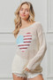 BiBi Sequin American Flag Heart Knit Up