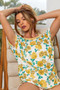 BiBi Rose Print Thermal Neck Binding Dolman Sleeves Top