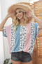 BiBi Leopard Stripe Printed French Terry Oversized Top