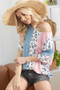 BiBi Leopard Stripe Printed French Terry Oversized Top