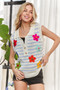 ADORA Short Sleeveless Flower Top