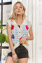ADORA Short Sleeveless Flower Top