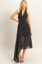 HYFVE Chiffon Halter Asymmetrical Hem Dress