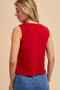Annie Wear Metal Button Detail Crop Sweater Vest