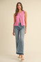 Annie Wear Metal Button Detail Crop Sweater Vest