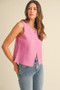 Annie Wear Metal Button Detail Crop Sweater Vest