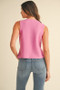 Annie Wear Metal Button Detail Crop Sweater Vest